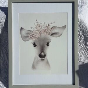 Hobby Lobby Deer Art Print with Gray Frame